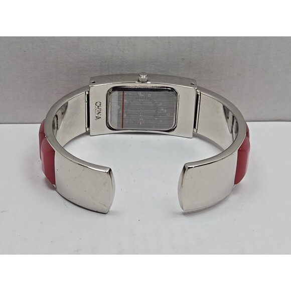 Avon Pink Bangle Bracelet Quartz Watch Rectangle Dial Japan Movement New Battery - Picture 10 of 16